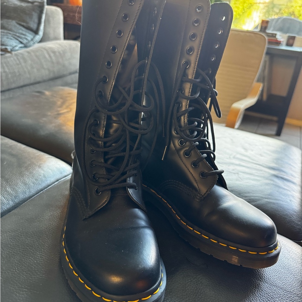 Dr. Martens Black Leather 14 Eye Boots